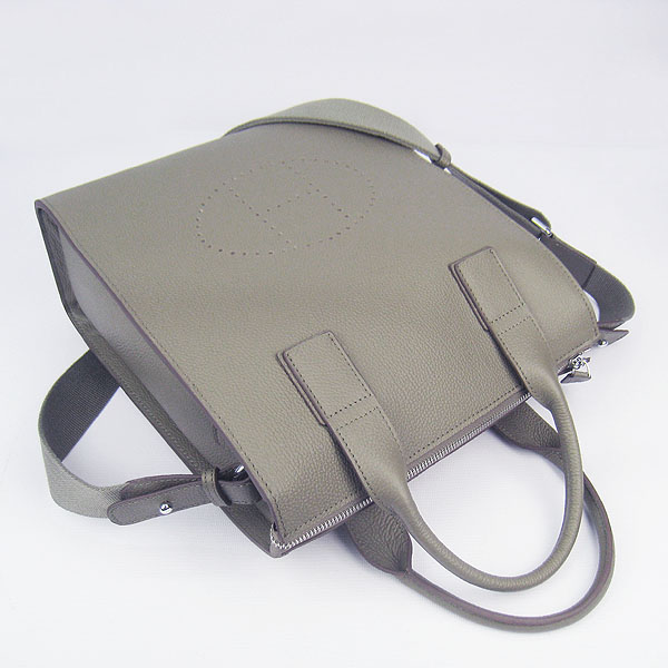 Fake Hermes Togo Leather Handbag Grey 8076 - Click Image to Close